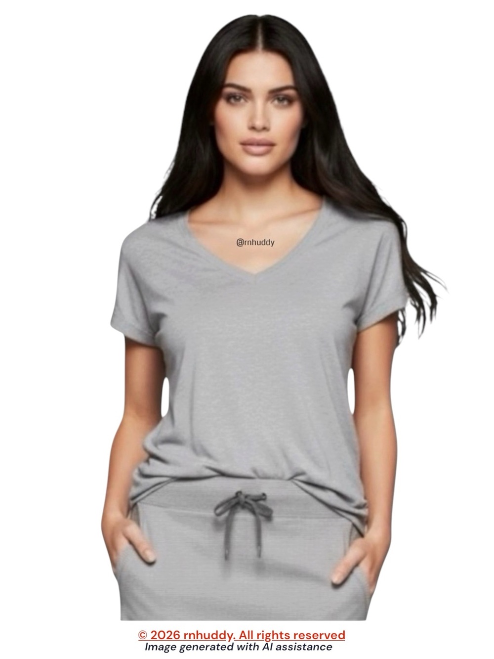 Banana Republic XL stretch cotton modal grey v-neck timeless tee